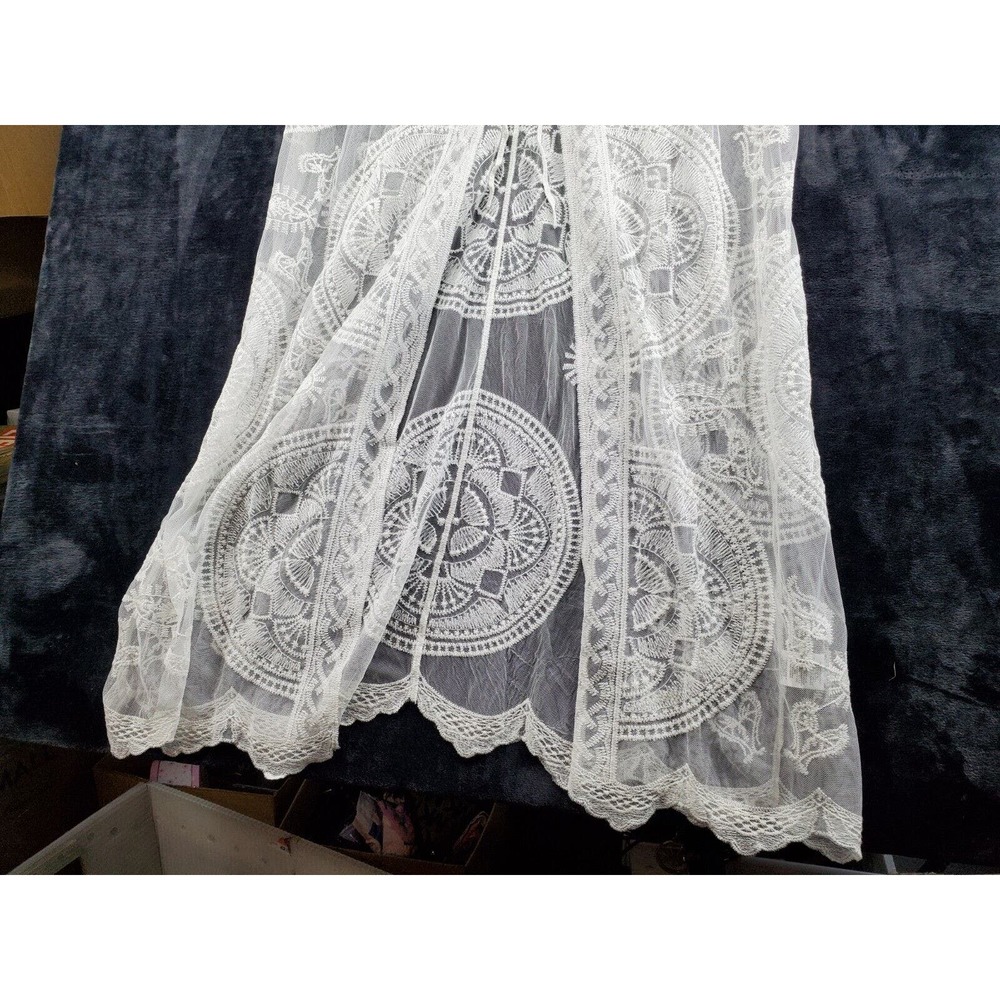 Nina Leonard White Lace Crochet Cover-Up - Picture 3 of 8